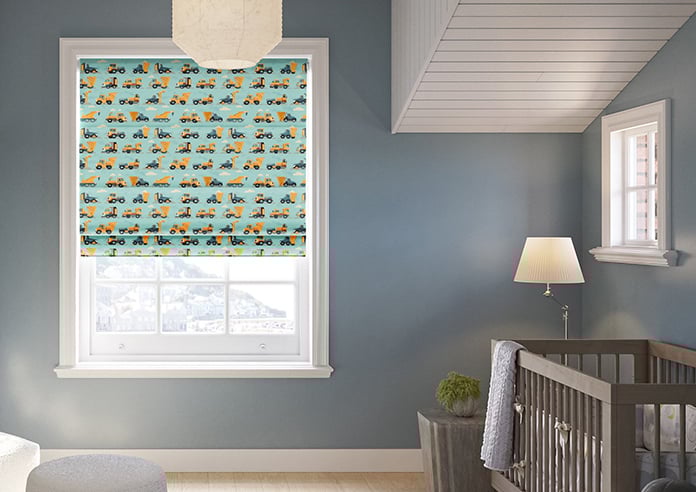 Construction Crew, Digger - Motorised Roman Blind - Image 3